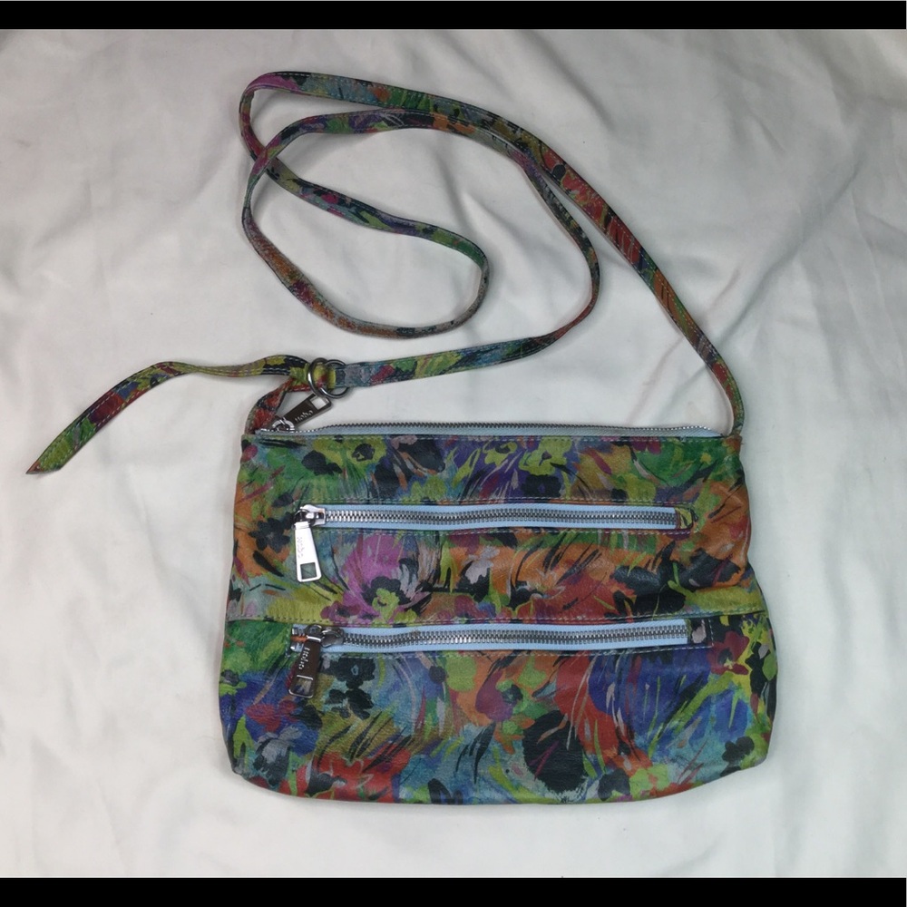 Hobo Mara Watercolor Floral Leather Crossbody